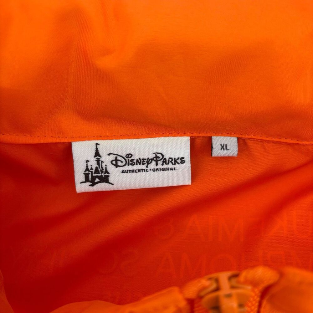 Disney Parks Half Marathon Volunteer Jacket XL Orange 2014 Reflective EUC Hood - Picture 3 of 13